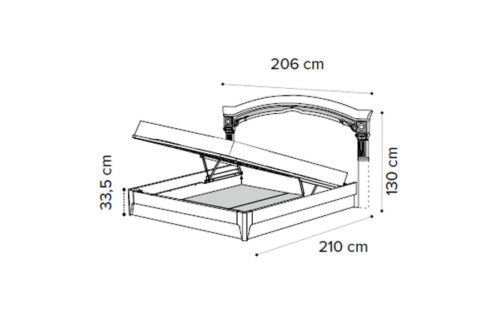 NABUCCO bed 180 w/rind and storage + frame 180x200