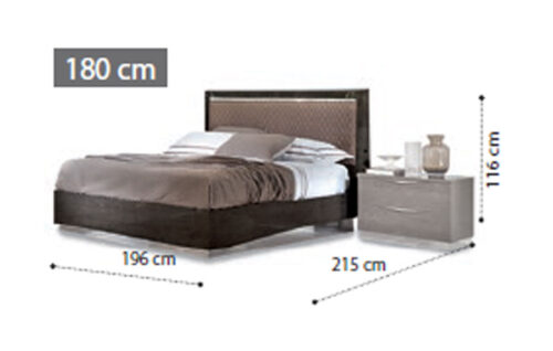 ROMBI bed 180 with led