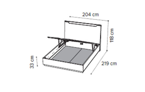SMART bed 200x200 with Luna storage