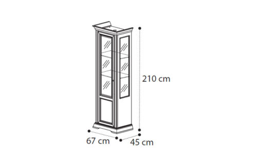 1 Door vetrine left DX