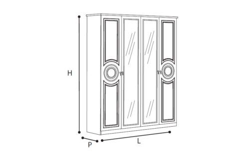 4 GLASS DOOR WARDROBE