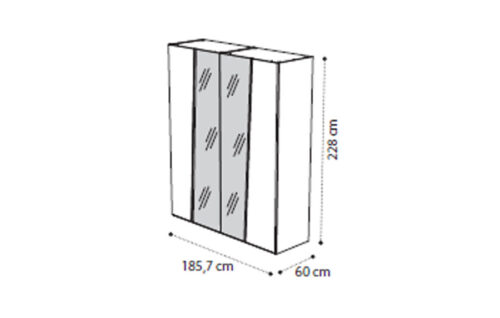 4 door glass door wardrobe