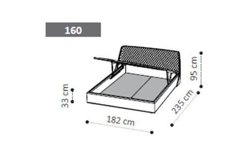 KLEO bed 160 with Luna storage