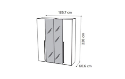 4 glass door wardrobe