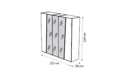 5 door glass door wardrobe