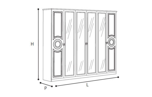 6 GLASS DOOR WARDROBE