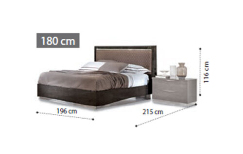 ROMBI bed 180 with led with Luna storage