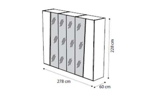 6 door glass door wardrobe