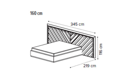 Boiserie Imbottito bed 160X200 with ring